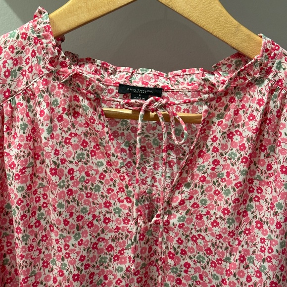 Floral Pintucked Ruffle blouse by Ann Taylor - Picture 2 of 5
